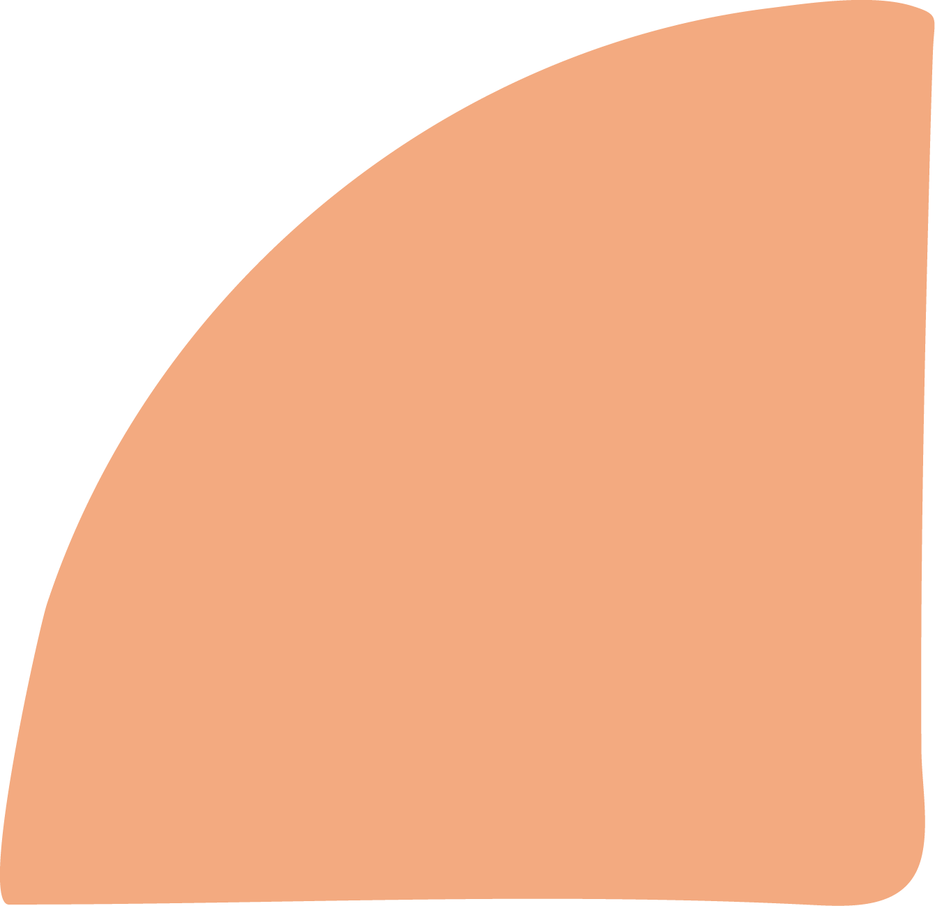 Quarter circle icon in orange colour
