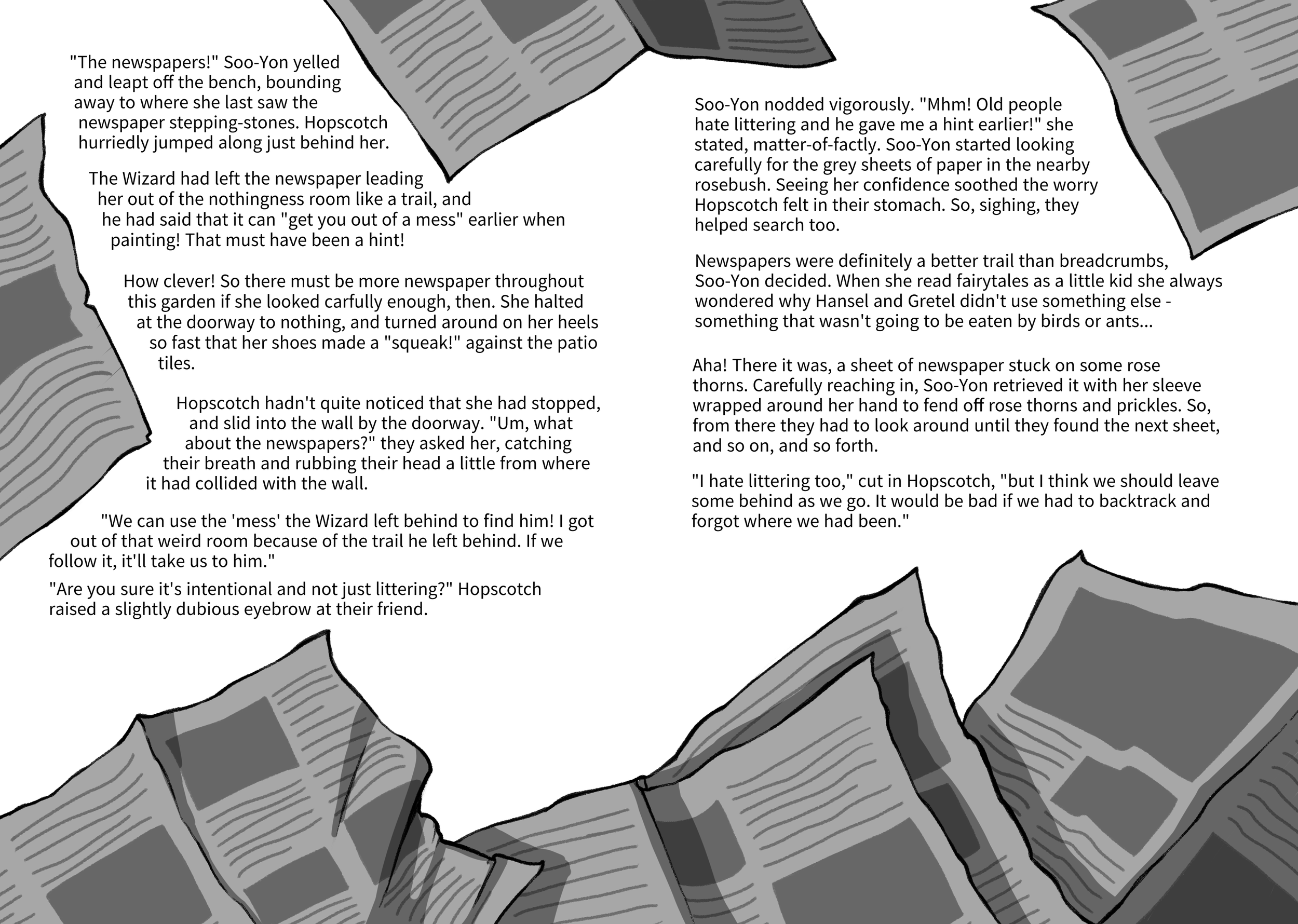 A Double page spread for "Keep in the Lines" (2026) written and illustrated by Marty Baker