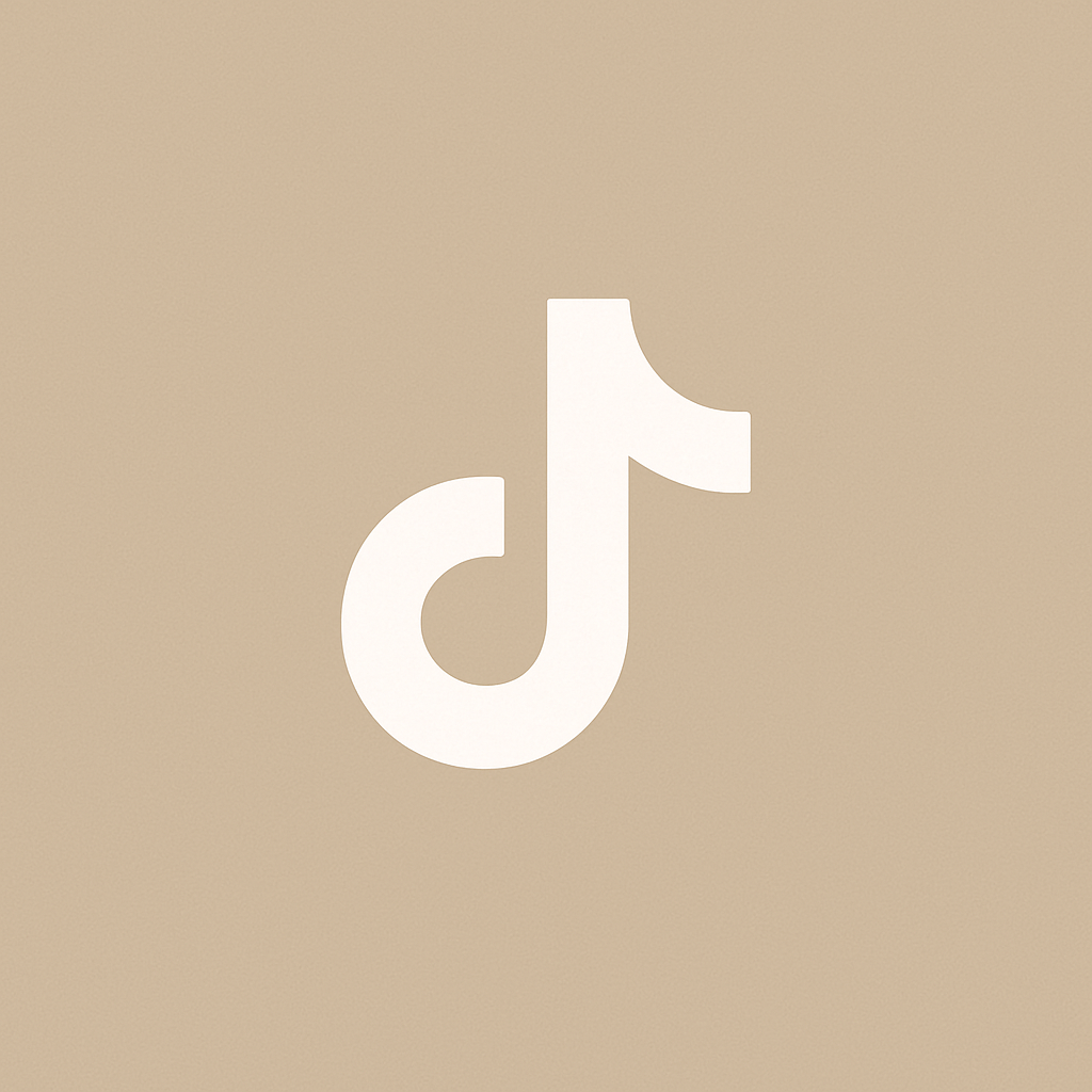 TikTok logo on a beige background
