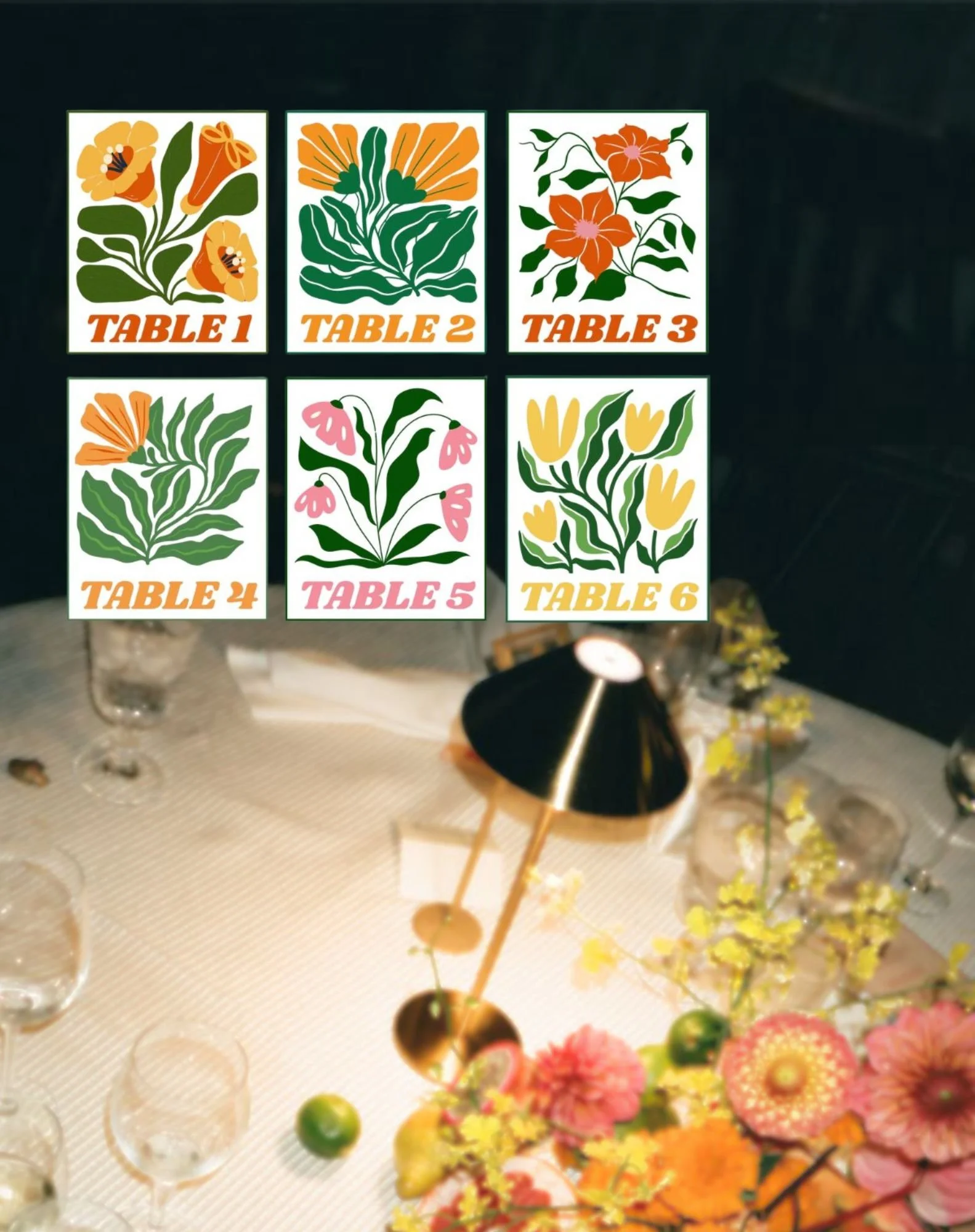 Flower Power - Table Names & Place Cards — Blank Page Studio
