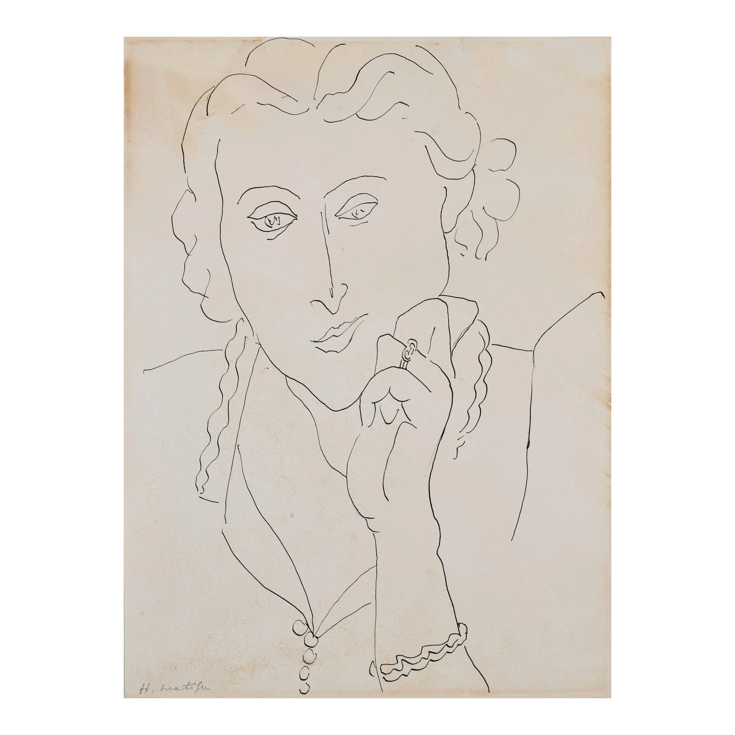HENRI MATISSE (1869-1954)
Portrait de femme accoudée