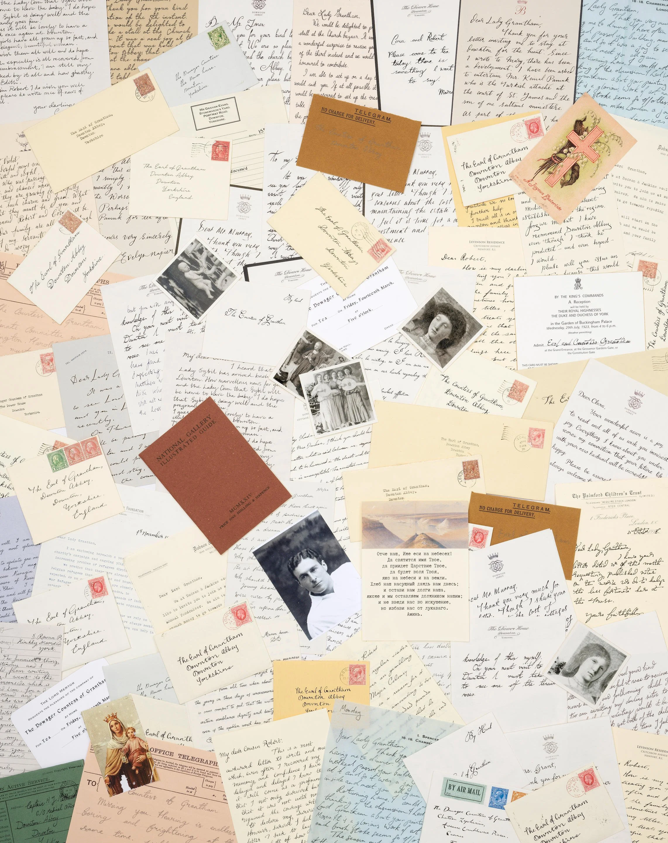 A selection of letters and ephemera production made by Downton Abbey's Graphics Department