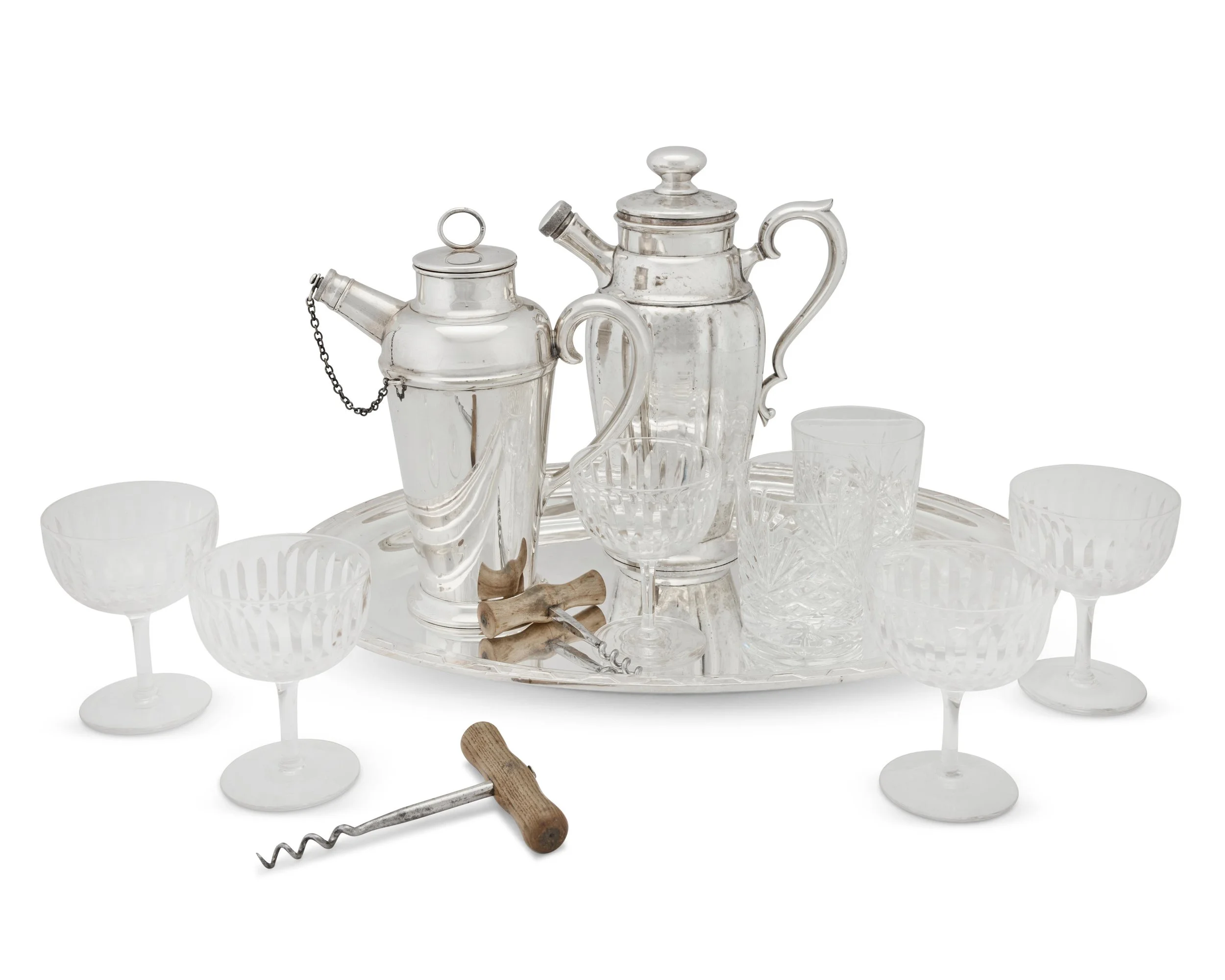 A selection of 20th century cocktail and drinks props