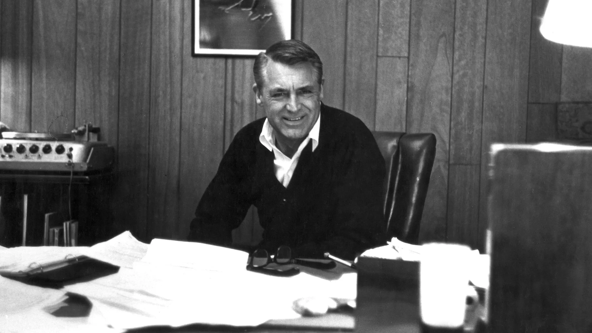Actor Cary Grant at his house office, in Beverly Hills, 1964.