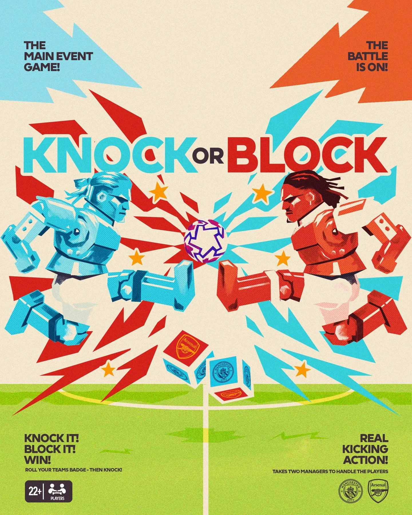 KNOCK OR BLOCK! 🔵🔴

Who wins this vital match today?! @mancity or @arsenal 👀

Inspired by the classic knock or block boxing game, I came up with this concept yesterday and knew I had to turn it around in under 24hrs ⏱️ so happy with how it came ou