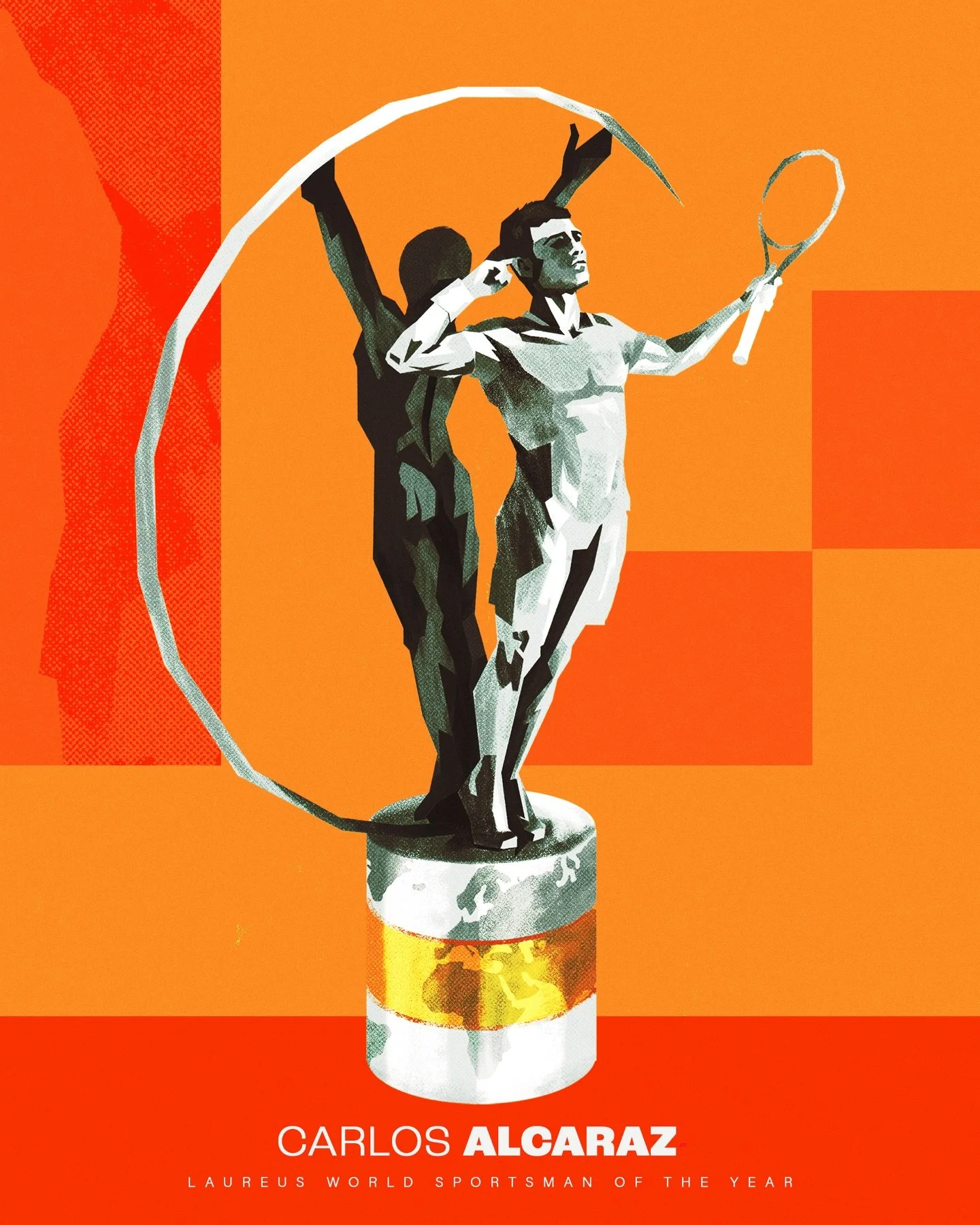 2025 was a year to remember, 2026 is a year to celebrate ✨🏆

Congrats to @carlitosalcarazz, came up with this idea after the announcement, a well deserved winner 👏🏼 #sportsillustrator #graphicdesign #laureusawards #tennis #carlosalcaraz