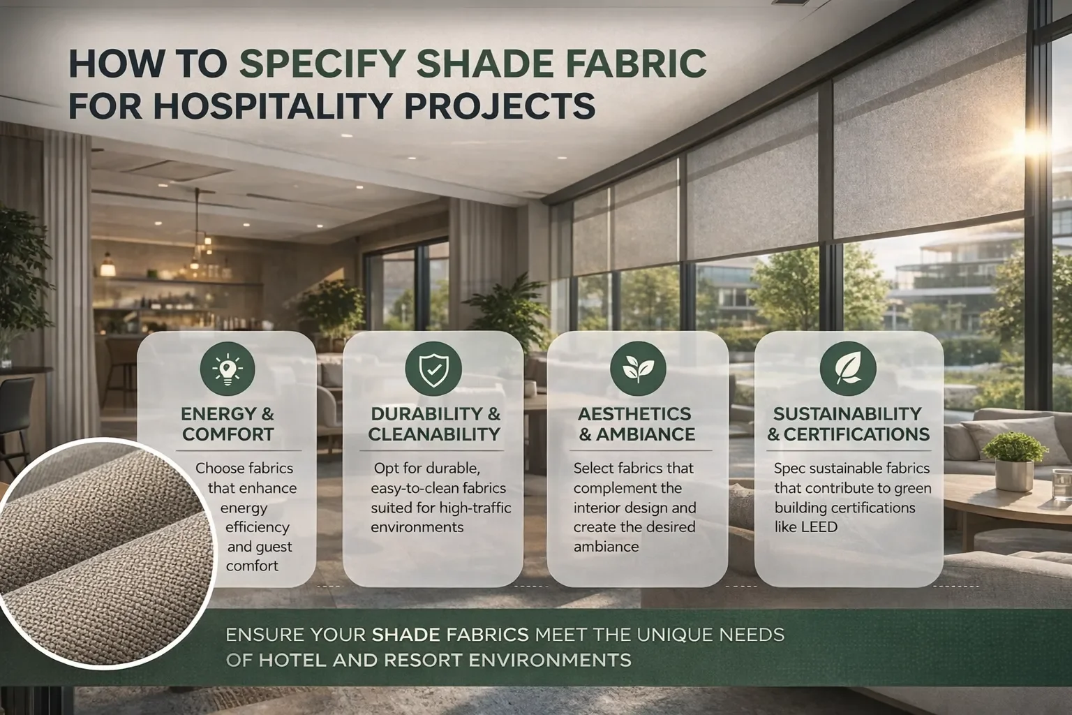 How to Specify Shade Fabric for Hospitality Projects