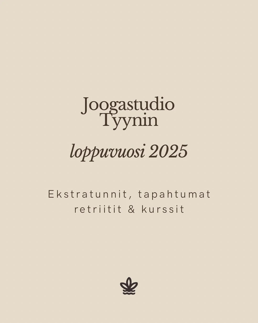 Joogastudio Tyyni on saanut elokuusta l&auml;htien el&auml;&auml; ja hengitt&auml;&auml; yhdess&auml; ihanien asiakkaiden kanssa. Ensimm&auml;iset kuukaudet ovat olleet t&auml;ynn&auml; iloa, ihania kohtaamisia ja yhteisi&auml; heng&auml;hdyksi&auml;