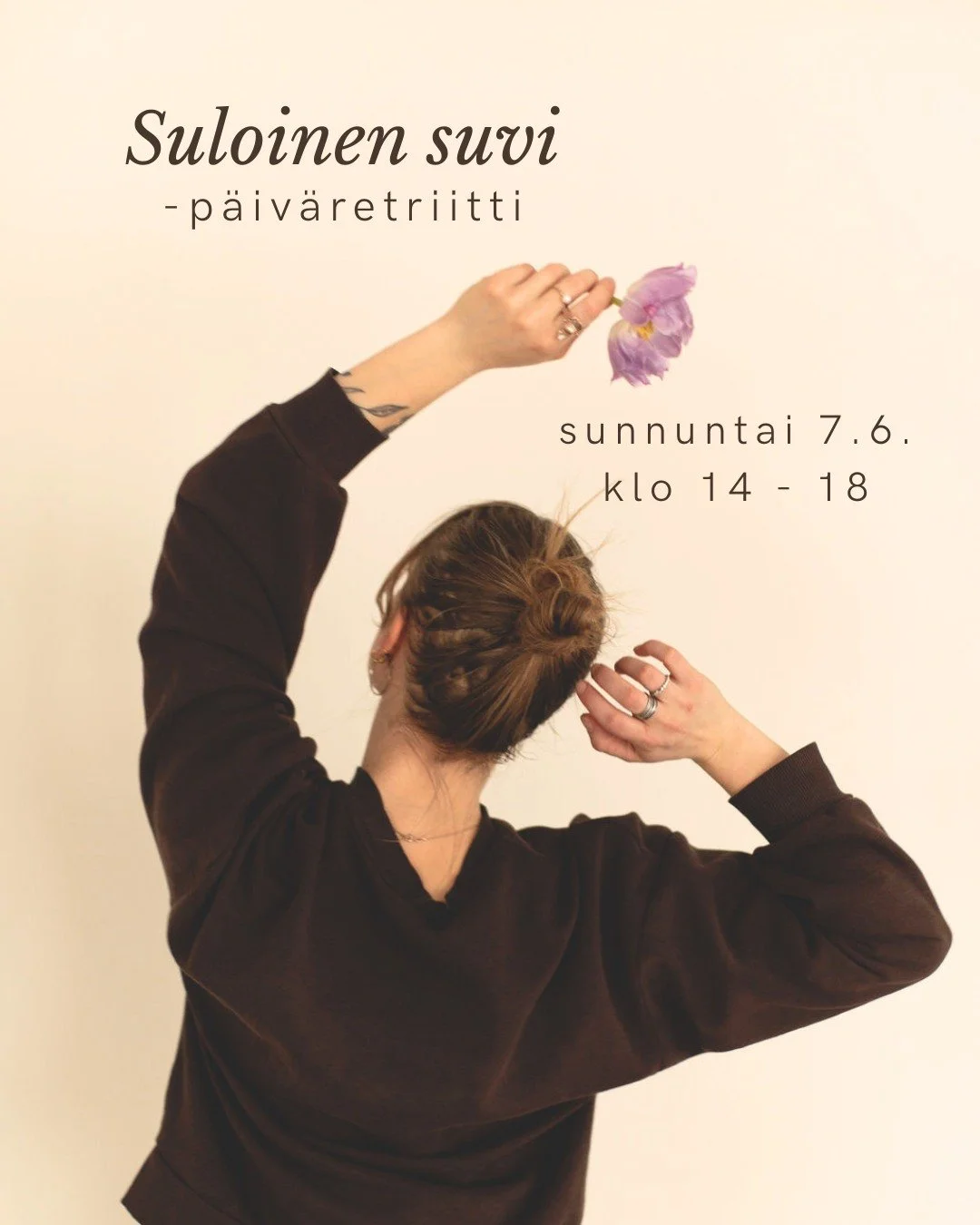 ✨ Tervetuloa laskeutumaan kes&auml;n alkuun lempe&auml;sti &ndash; omaan kehoosi, energiaasi ja sis&auml;iseen kokemukseesi. Suloinen suvi -p&auml;iv&auml;retriitill&auml; saat olla vapaasti sin&auml; - pys&auml;hty&auml;, liikkua, hengitt&auml;&auml