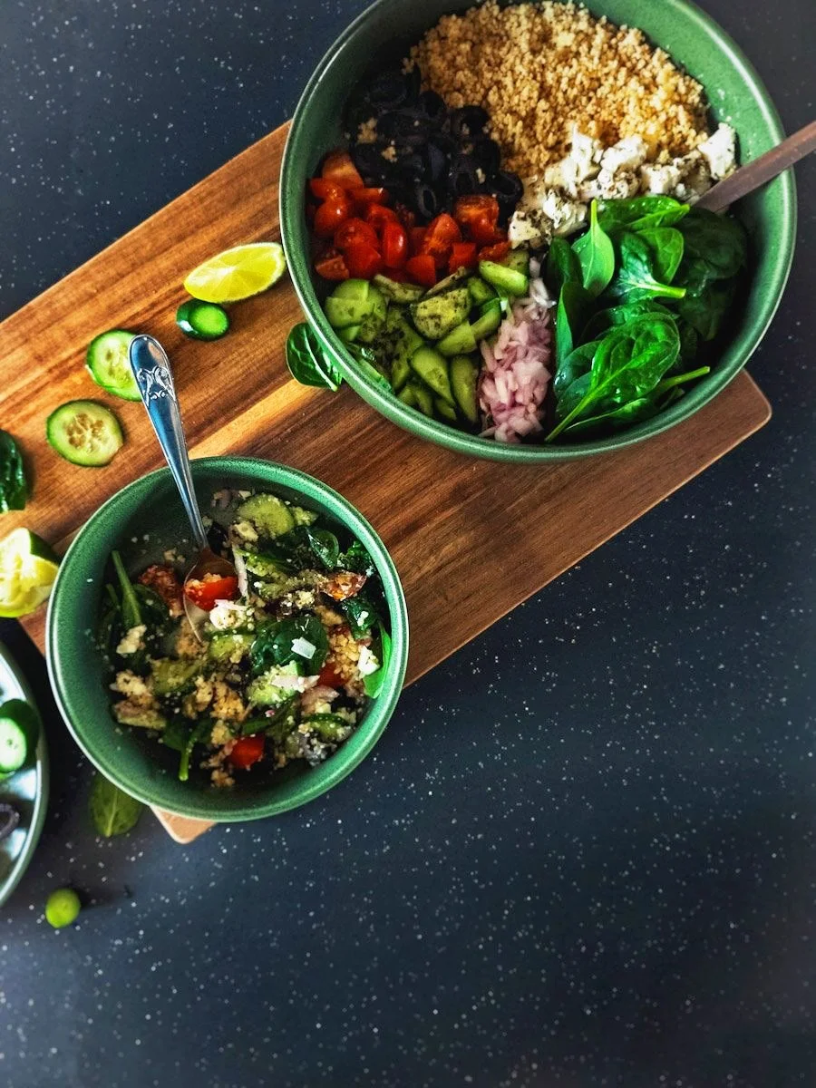 Easy Mediterranean Couscous Salad with Feta, Baby Cucumber & Olives