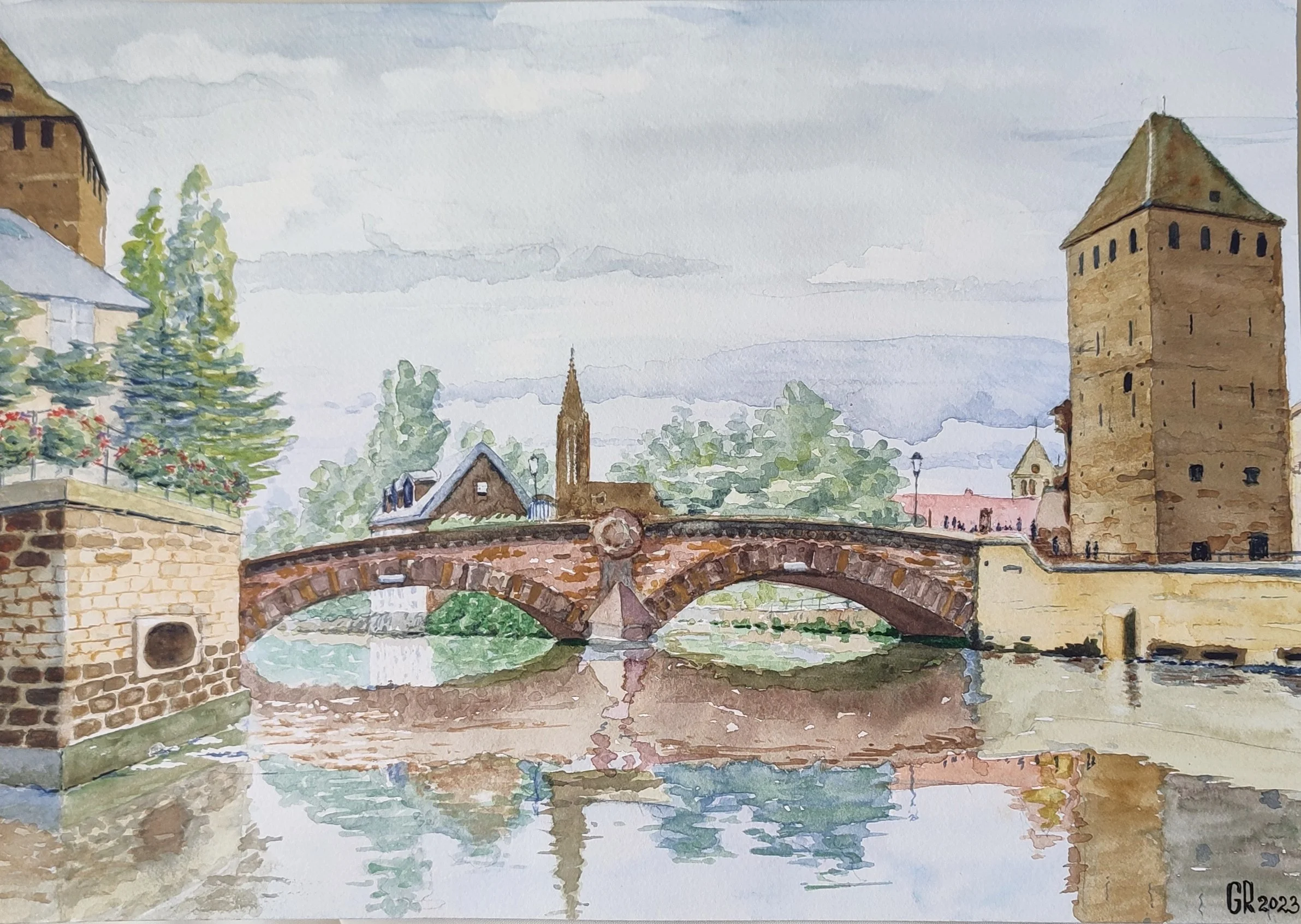 Aquarelle "Vieux Strasbourg"
