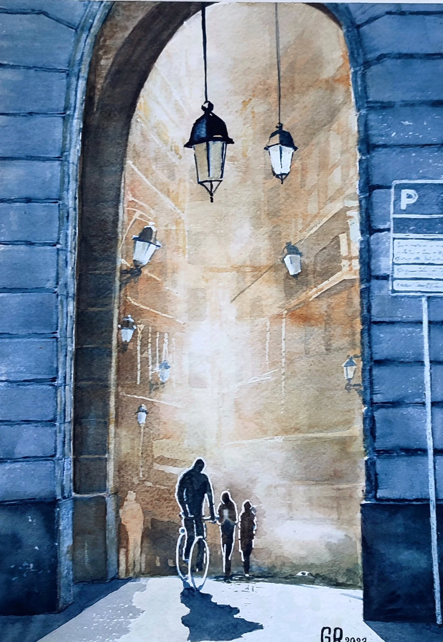 Les âmes des gens - Aquarelle Originale 2023