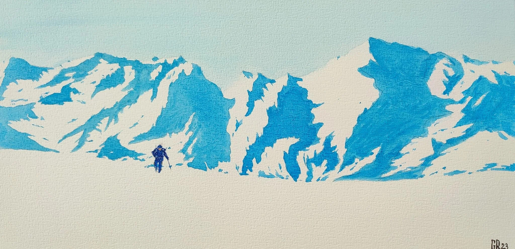 Peinture Aquarelle 'Посеред снігів' 2023