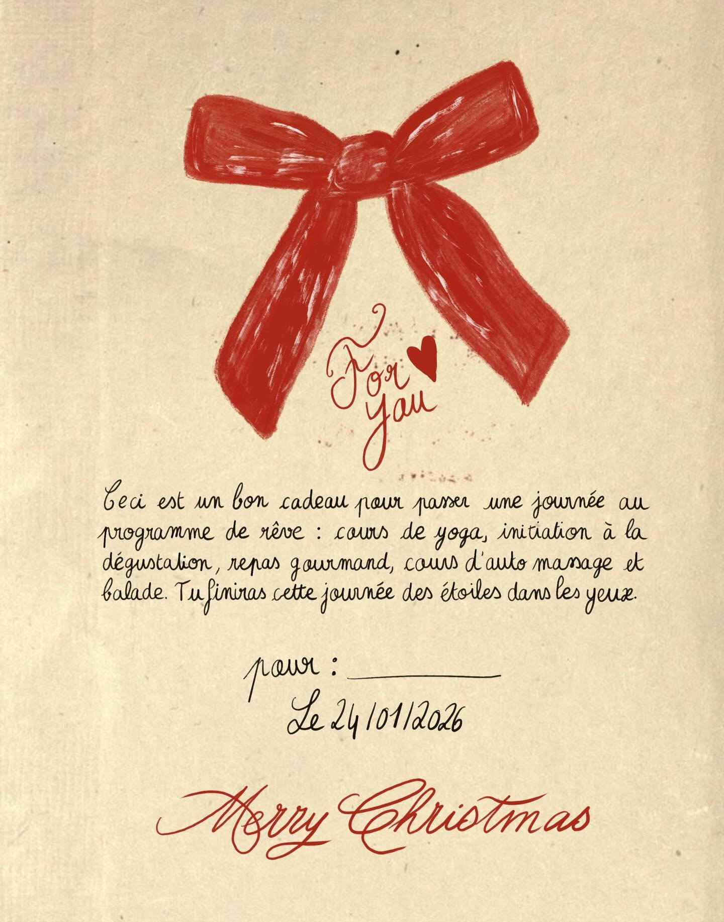 Id&eacute;e cadeau de No&euml;l - Journ&eacute;e Bien-&Ecirc;tre du 24 janvier 2026

Offrez (ou offrez-vous !) une exp&eacute;rience unique pour commencer l&rsquo;ann&eacute;e en douceur : une journ&eacute;e 100% d&eacute;tente, partage et plaisir. 
