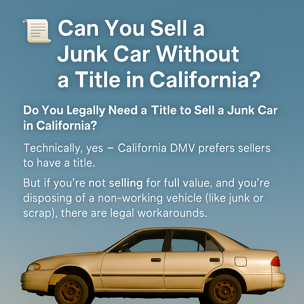 Can You Sell a Junk Car Without a Title in California?