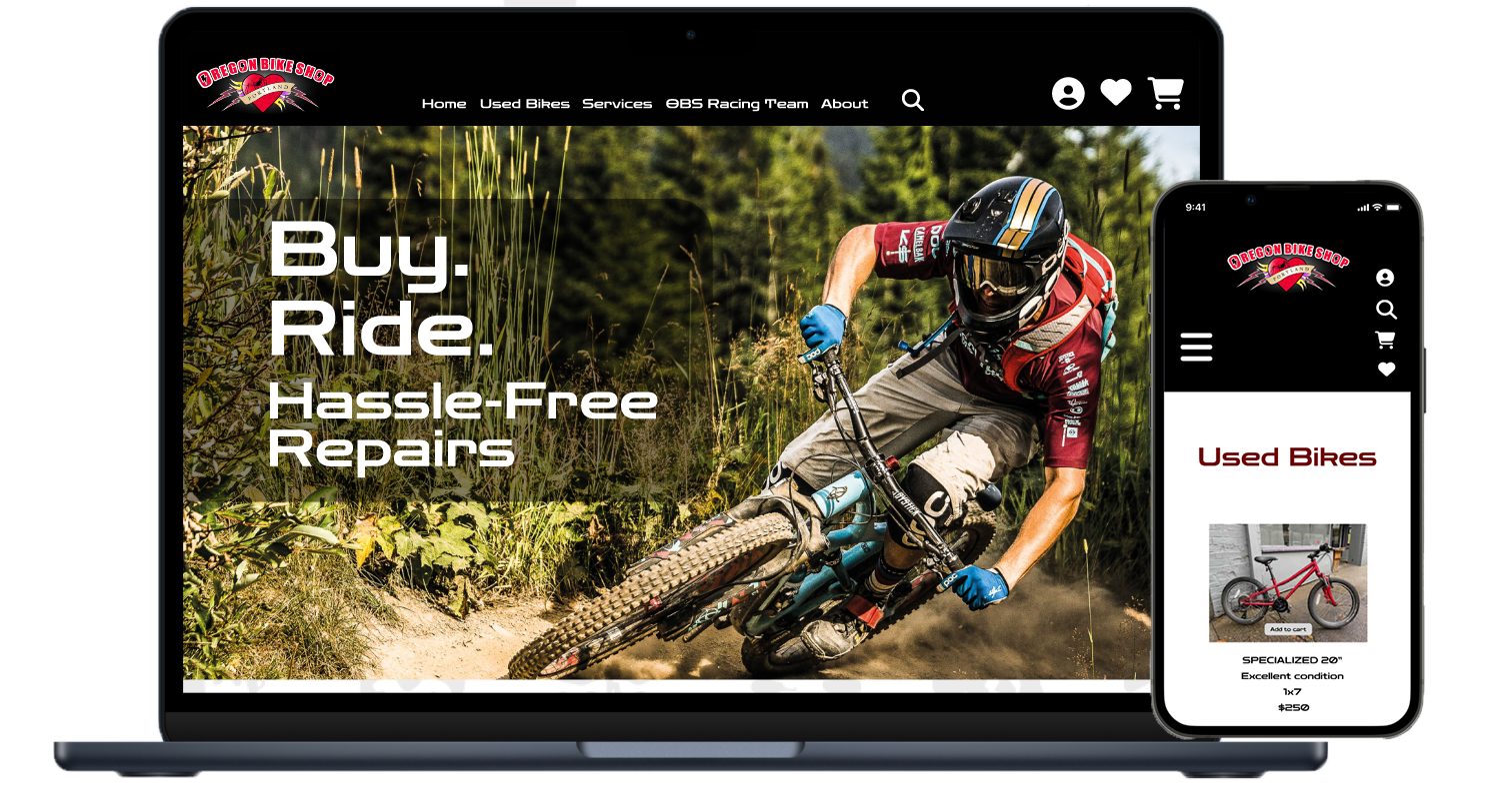 Challenge:
Design a stylish website for a local bike shop to promote sales, highlight events, and exhibit functionality.
Process:
I started by doing some competitor research and making a wireframe. I then began to research image