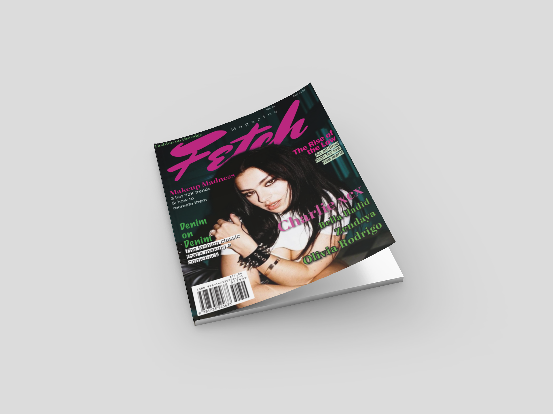 Challenge:
Design the layout for an imaginary fashion magazine including the front cover, feature article, and short article.
Process:
I started by brainstorming ideas with my group and created a mood board with the collective ideas