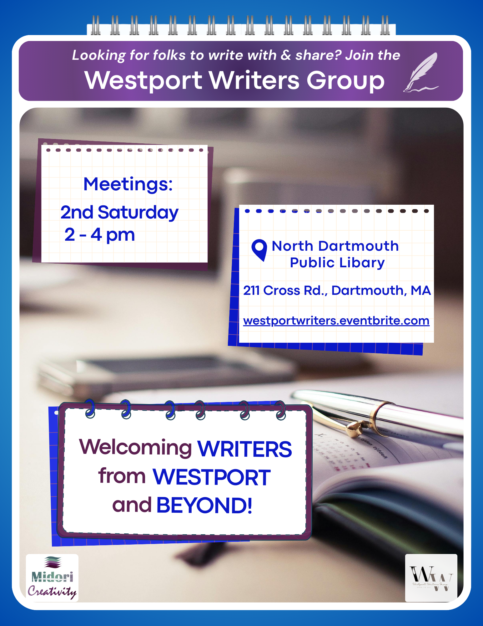 2026 Westport Writers Group promotional flyer