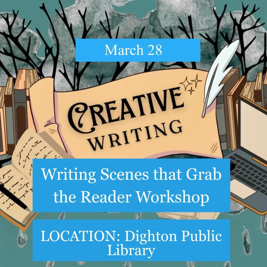 📢THREE events to look forward to this week&hellip;

✍✍✍ Saturday, 3/28: Creative Writing Workshop: Writing Scenes that Grab the Reader
📌 Location: Dighton Public Library
⏰ Time: 11:00AM - 12:00PM

Join local novelist J.W. Elliot for a workshop that