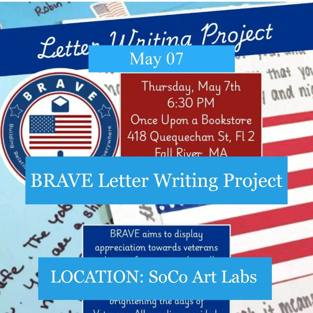 👉 We&rsquo;re highlighting three wonderful events happening this week:

✍✍ BRAVE Letter Writing Project
📆 May 07 | Thu - 6:30 PM-8:00PM 
📌 SoCo Art Labs

BRAVE aims to display appreciation towards veterans in improving the well-being of former ser