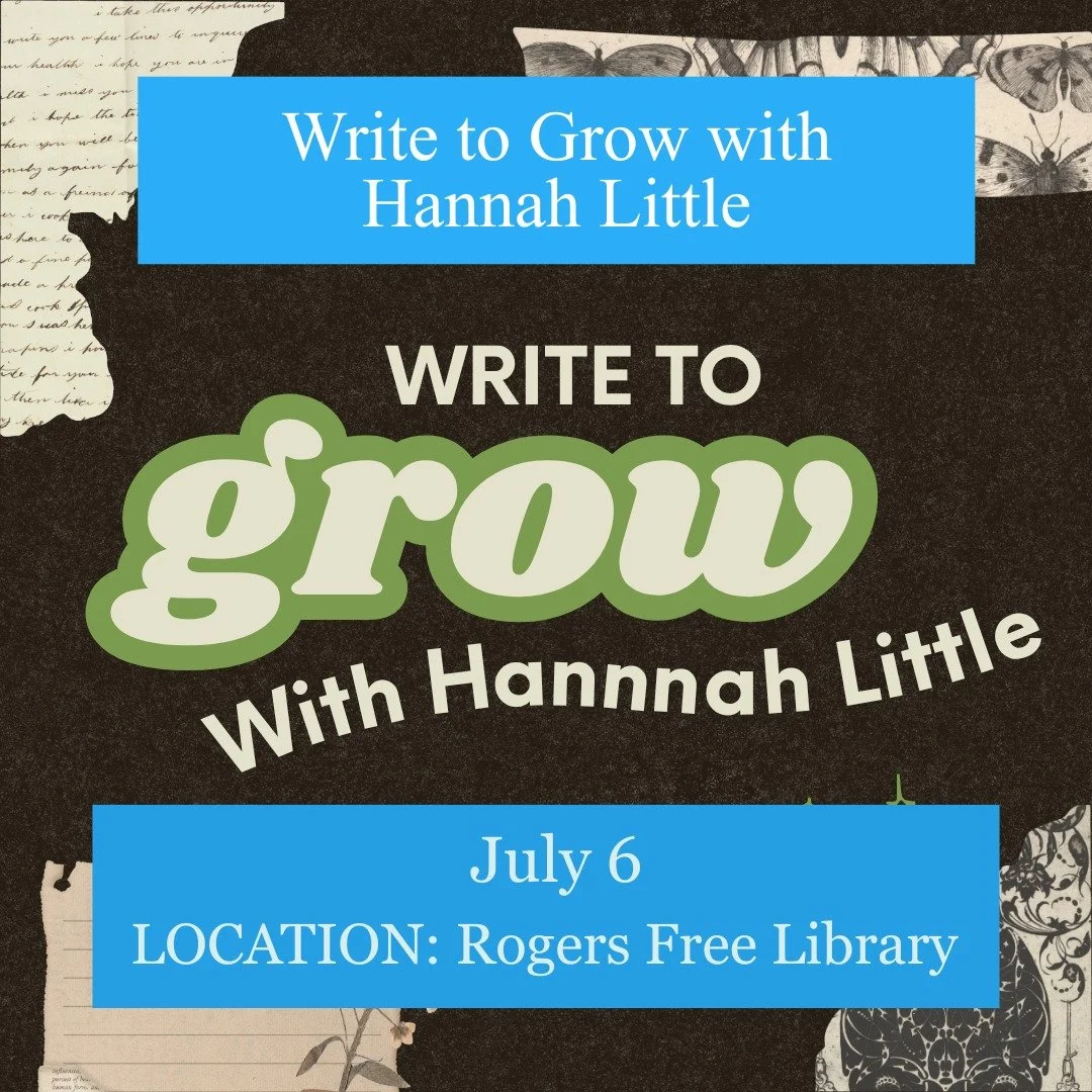 📢We&rsquo;re highlighting three events this week: 

✍ Write to Grow with Hannah Little
📌 Rogers Free Library
📆 July 6 | 6-7PM

This workshop encourages participants to use the written word as a tool for building a well-rounded, balanced life. 
Ope