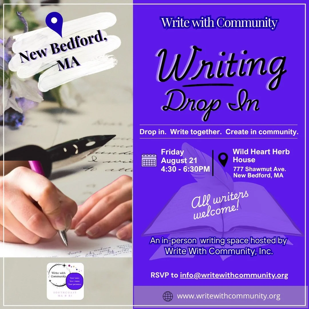 📣 New Bedford, it&rsquo;s your turn! ✍️🌿

Our Summer Writing Drop-In series is heading to Wild Heart Herb House! Join Write With Community, Inc. for a free, in-person gathering where you can write to prompts, work on your own project, and connect w