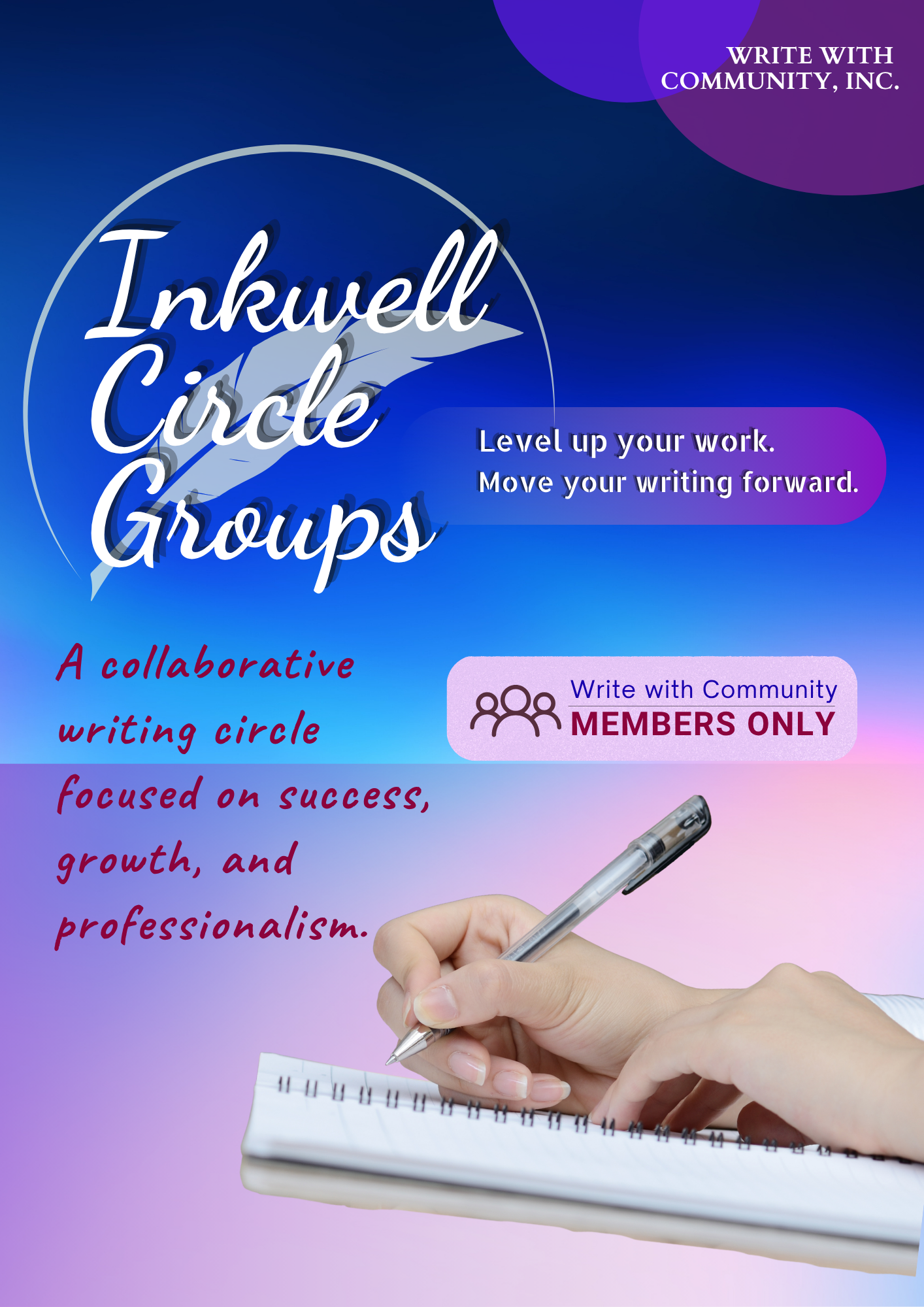 Inkwell Circle Groups - Write With Community graphic card