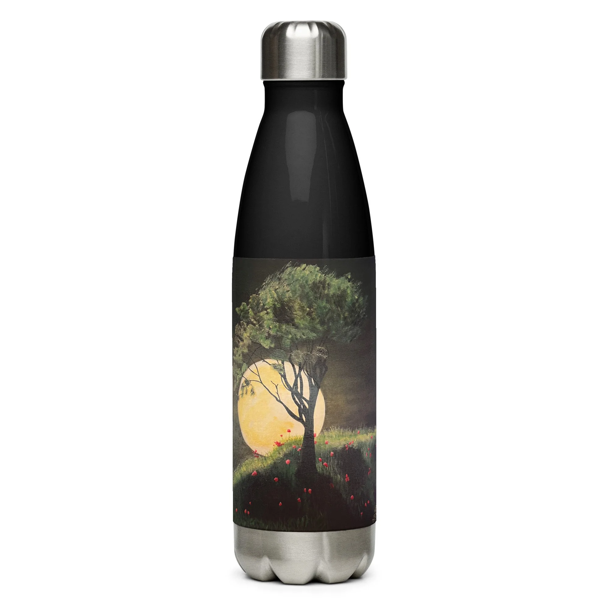 Full Moon Rises by Justin Robertson Stainless Steel Water Bottle