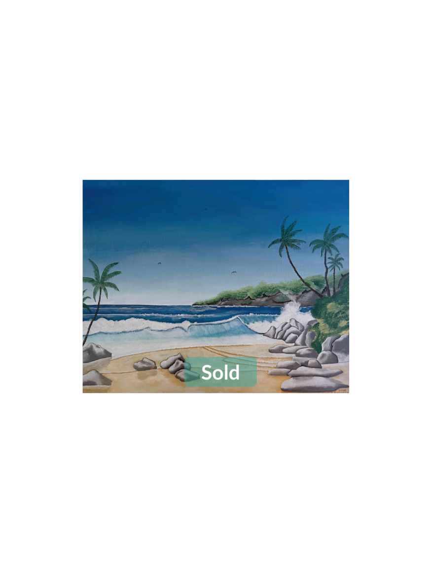 Island Paradise by Justin Robertson ORIGINAL PAINTING 16" x 20"