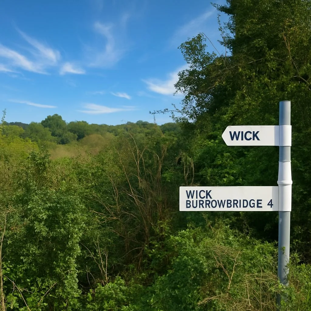 Roadsign in Somerset countryside