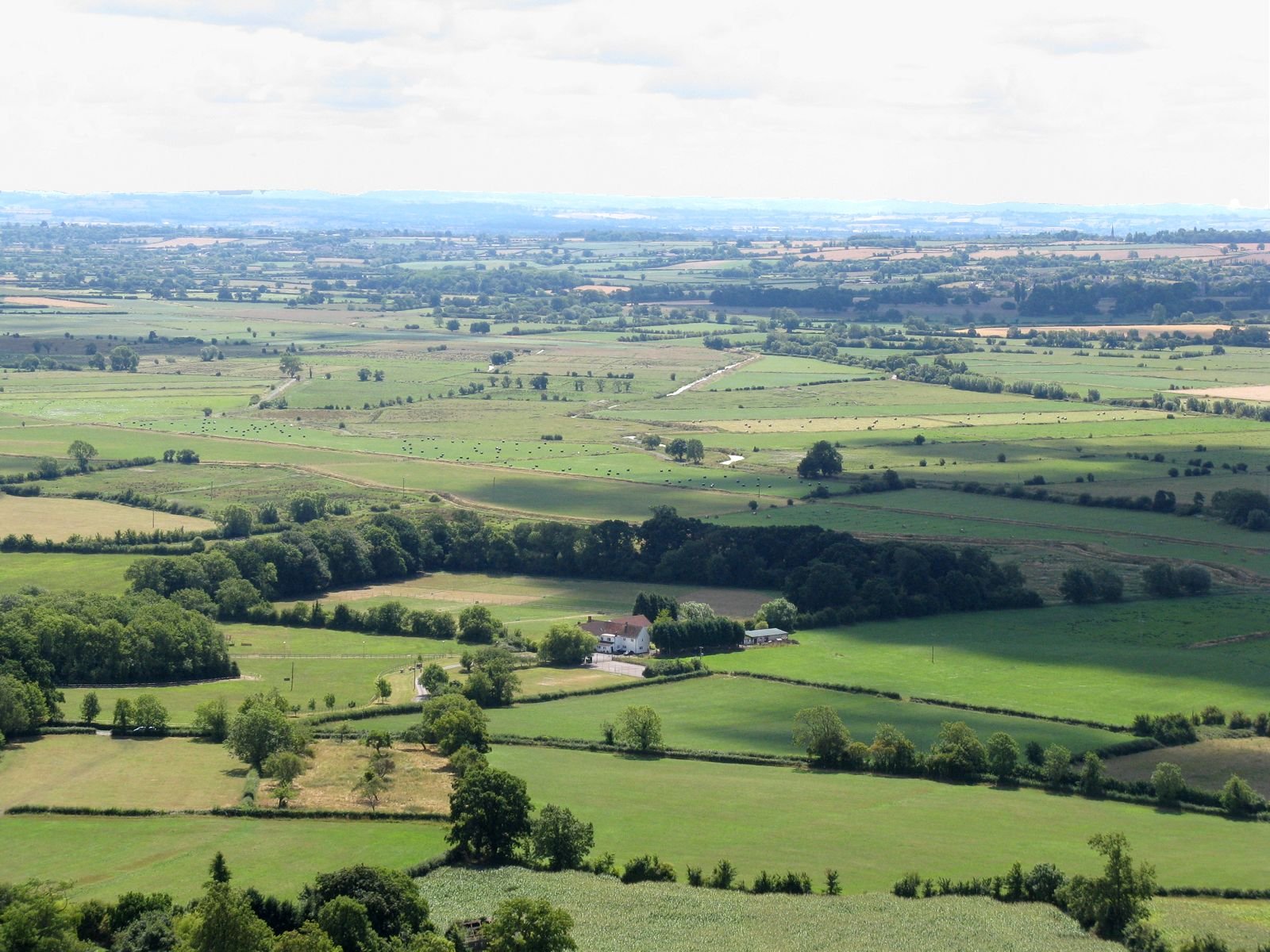 Somerset countryside, rolling landscape, green fields