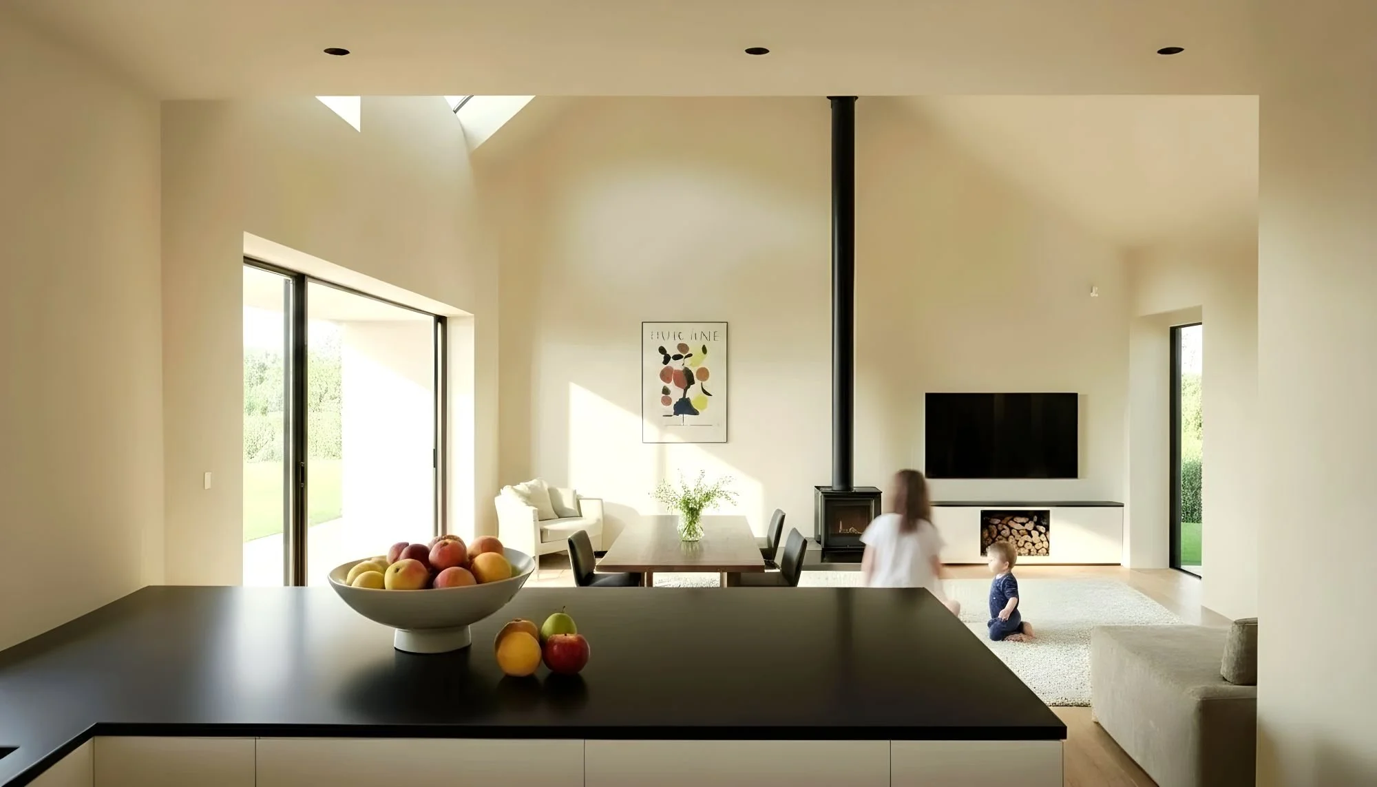 Living space from the kitchen