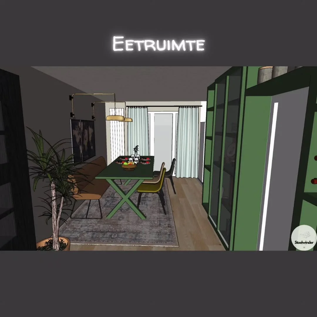 Latest school project: Make interior advice for a customer.

In this case the living room and dining area needed a glow up.

The customer wanted some natural colors, a new sofa, dining chairs, rugs, dining table lights and some curtains. 

I've chose