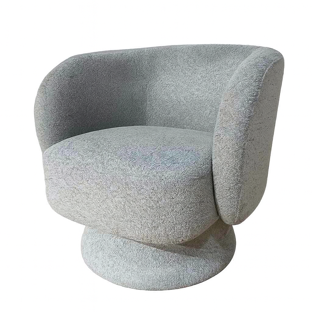 Luxe draai fauteuil bouclé groen