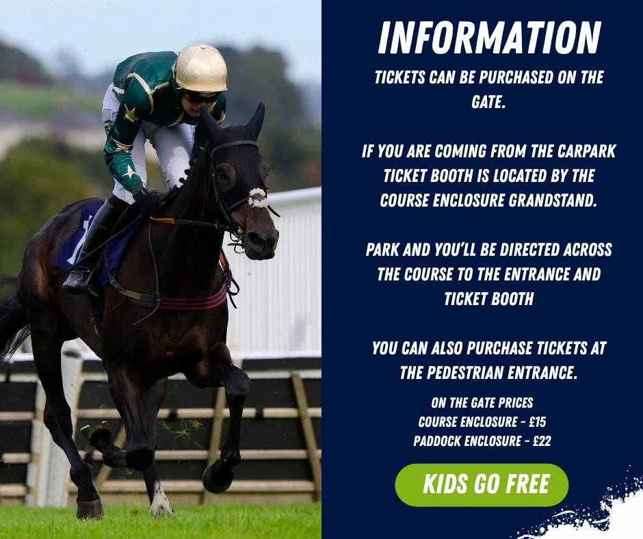 📣Important Information📣

👉Tickets are now available on the gate
👉FREE bus service runs between Newton Abbot Train Station and the racecourse. From gates opening until the first race and up to an hour after the last race. 
👉Stay for our Party In 