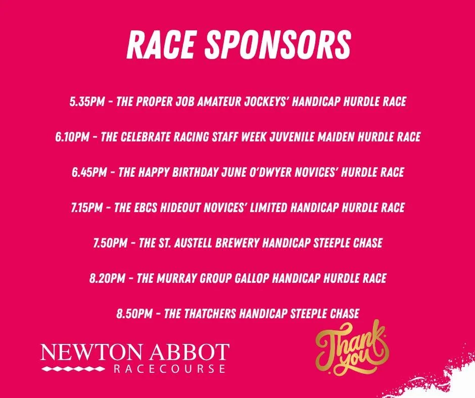 Thank you to all of our sponsors today - we appreciate the support you provide.