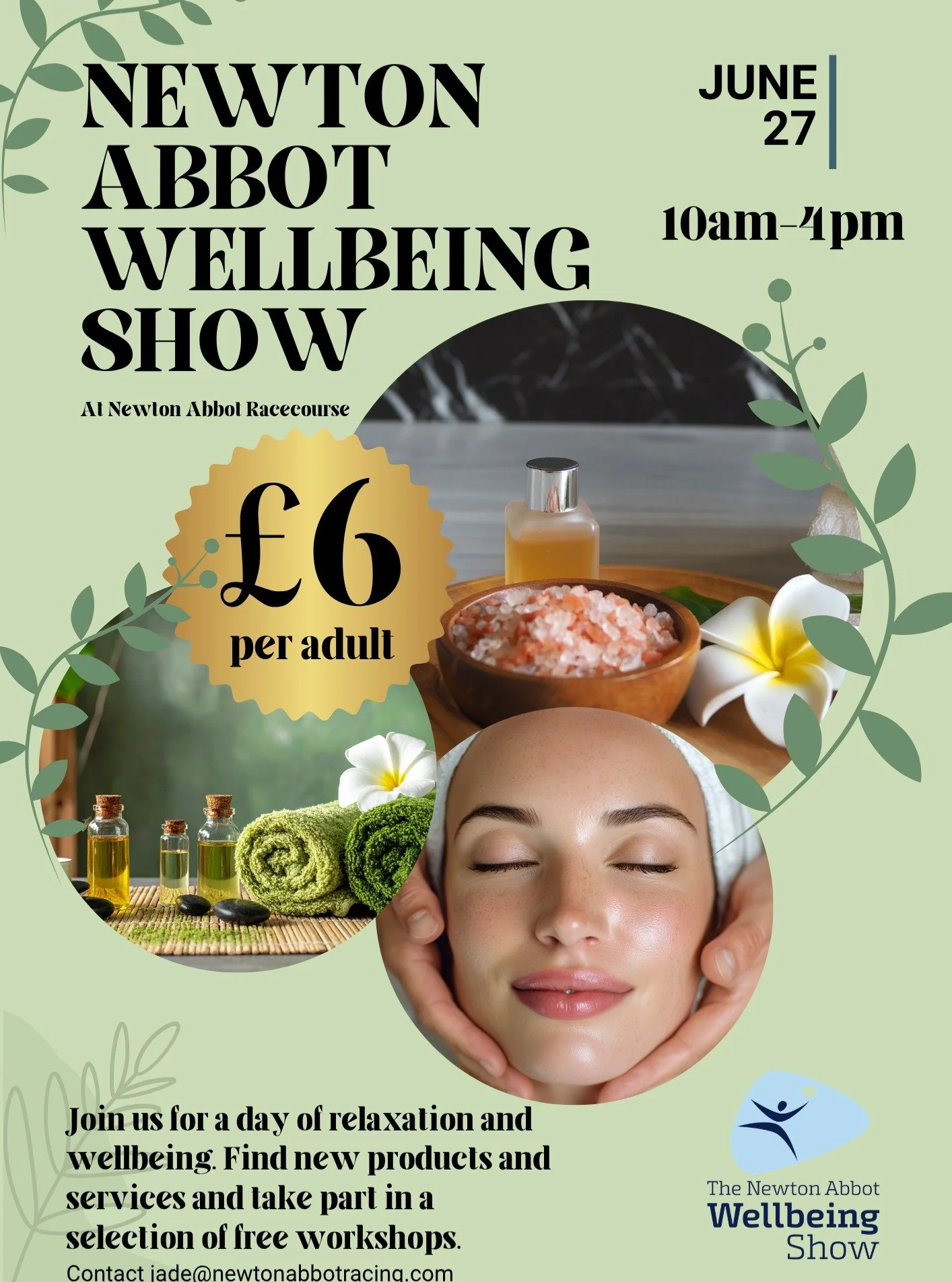 REMINDER - TOMORROW

Don't forget that our Wellbeing Show is tomorrow 10am-4pm. Tickets are available on the door so bring a few friends along for a day of relaxation.

Why not tag them in the comments!
Free workshops, over 40 exhibitors and the Caf&