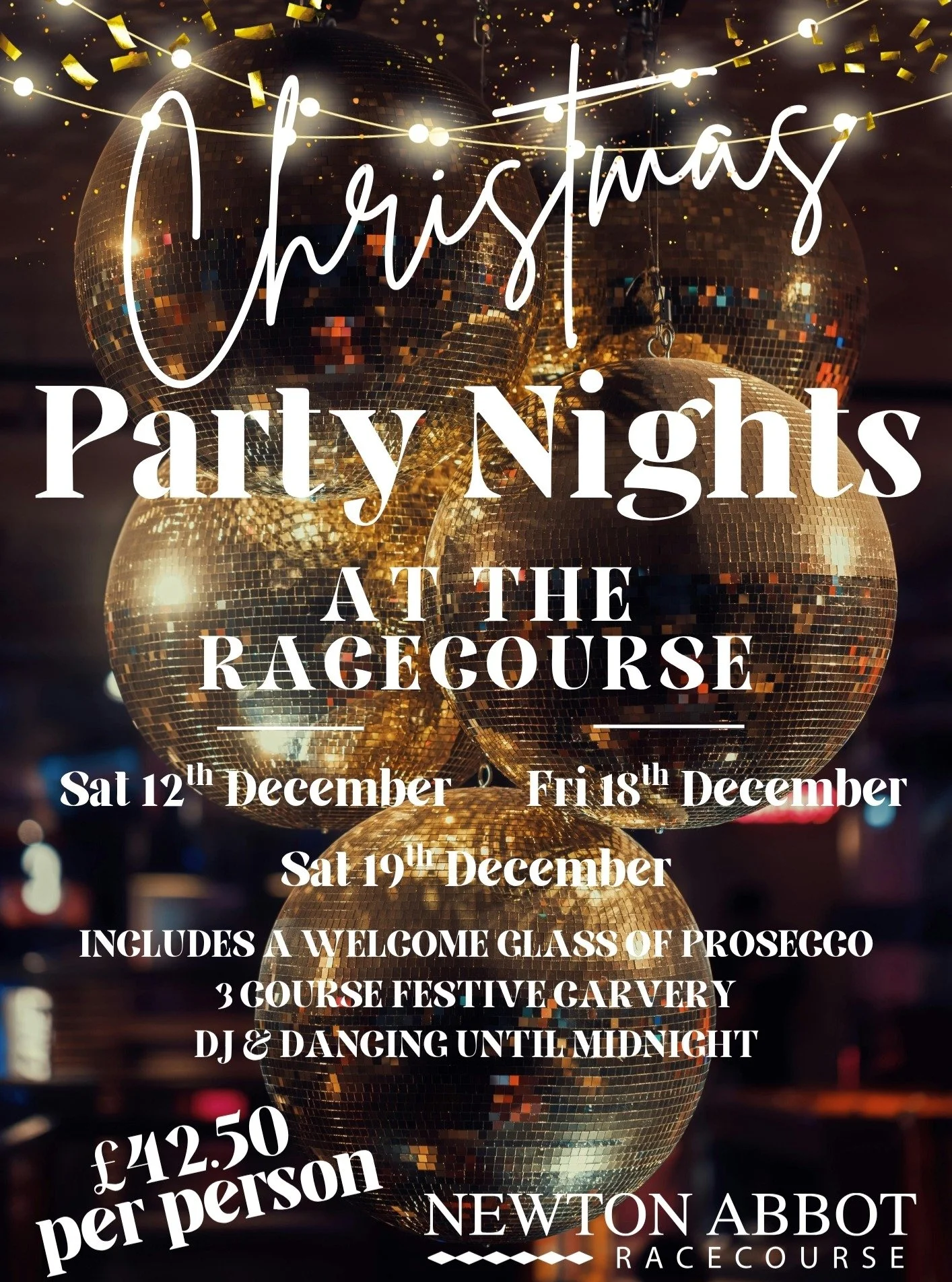 Only Three Dates Remaining - Christmas Party Nights

We've fully booked all other dates for our popular Christmas party Nights so don't delay if you've still not booked yours. 

🎄Glass of prosecco on arrival
🎄Three course festive carvery
🎄Entertai