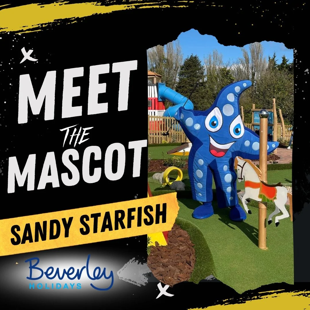 🎉Over the next week or so we'll be introducing you to the Mascots taking part in our Mascot Race at our Family Fun Day on the 19th July

🚩 Mascot No. 1 has entered the race...
Meet Sandy Starfish from @beverleyholidays !

⭐ Profile: The cheeky, jok
