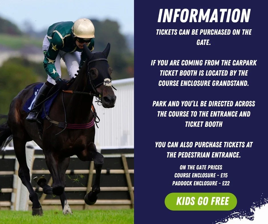 🎉Good Morning! It's Raceday!

👉Just a reminder that tickets can now be purchased on the gate. Gates open at 12.10 today so do come nice and early to have a spot of lunch - there's lots to choose from both inside and outside. 

😍Keep up to date wit