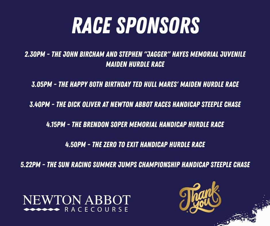 As always thank you to all of our race sponsors today your support is invaluable.