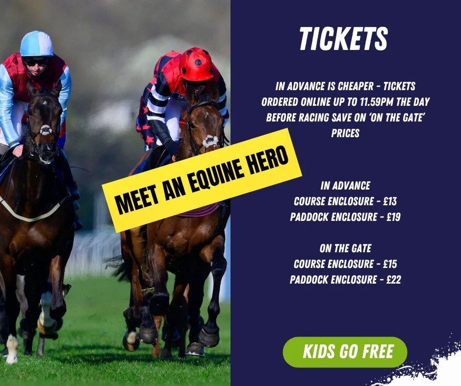 🏇 RACING TOMORROW!

Planning on joining us for our Monday afternoon fixture? Here&rsquo;s everything you need to know to make the most of your visit. 👇

📆Monday 28th September.
⏰Gates Open 11.50am. First Race 1.50pmpm. Last Race 4.43pm.
🎟 Tickets
