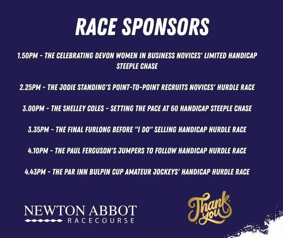Thank you to all of our race sponsors today. Your support, as ever, is invaluable.