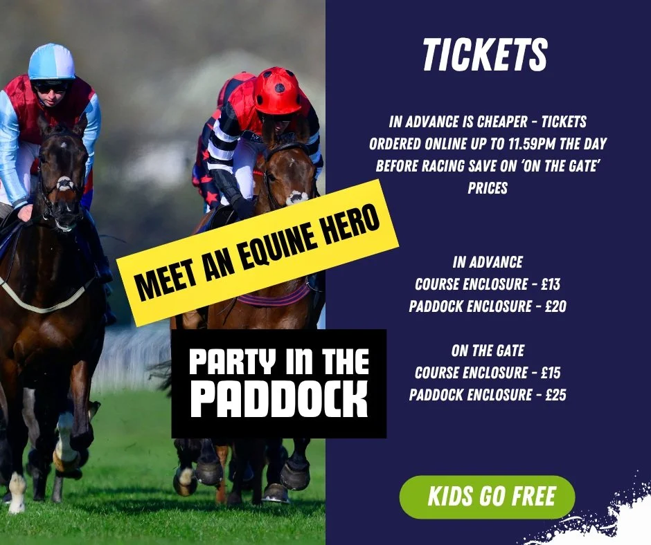 🏇 RACING TOMORROW!

Planning on joining us for our Saturday afternoon fixture? Here&rsquo;s everything you need to know to make the most of your visit. 👇

📆 Saturday 17th October.
⏰ Gates Open 11.05am. First Race 1.05pm. Last Race 4.43pm.
🎟 Ticke