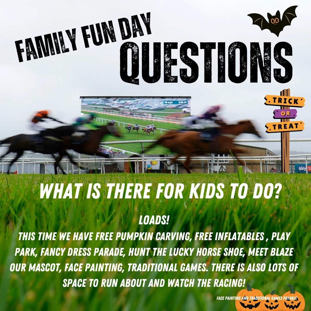 🎃THIS WEDNESDAY🦇

❓Wondering what our Family Fun Day this Wednesday is all about? Not only do we have great racing but we also have loads for families too.

👉Here's a few answers to questions we regularly get!

Check them out and then head to the 