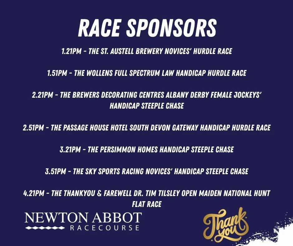 As always thank you to our amazing sponsors today, and thank you to everyone who sponsored races throughout the 2026 season.

Your support is invaluable.