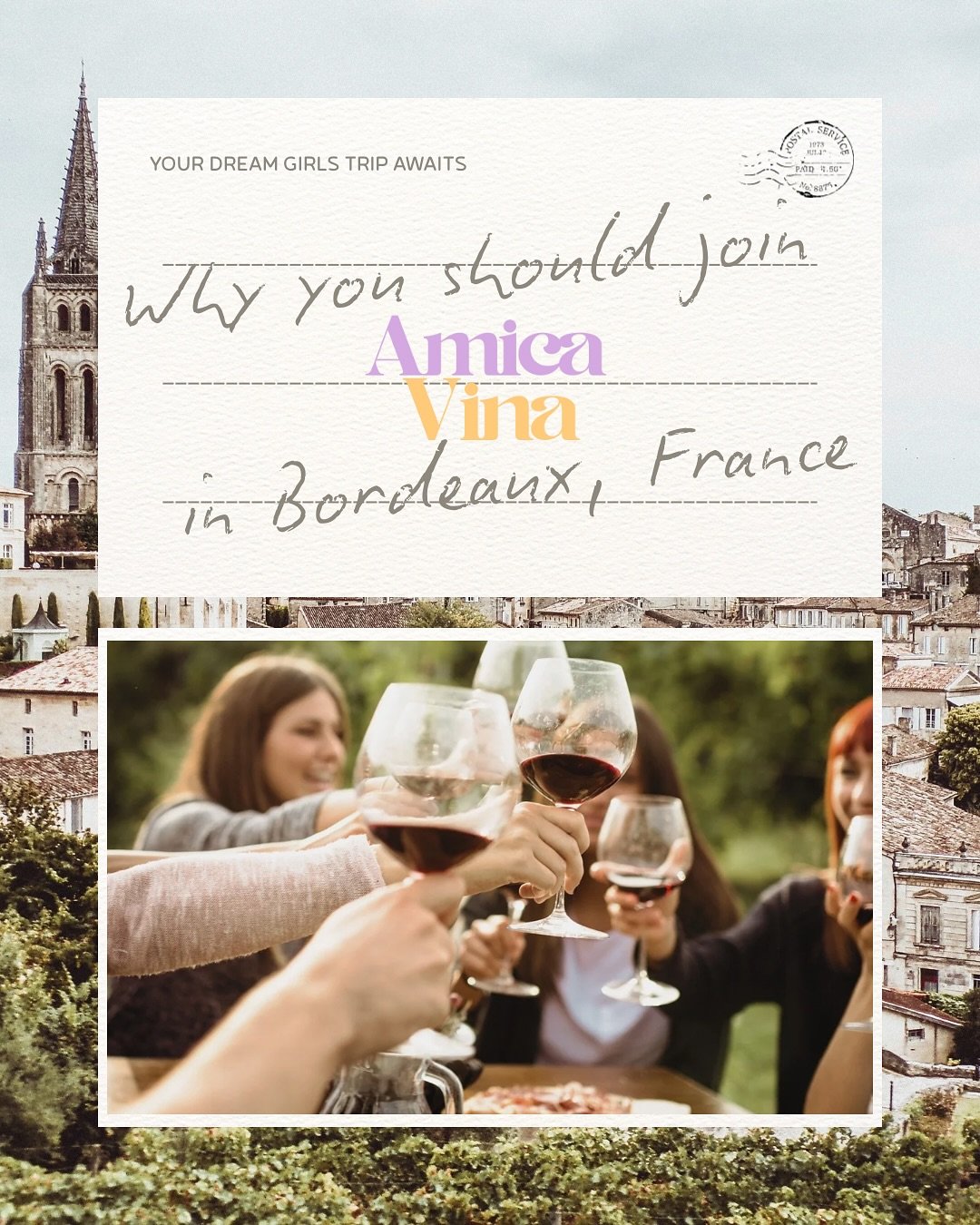 Here&rsquo;s a glimpse of what your time in Bordeaux with Amica Vina might look like. 

More than just a trip, our small group wine retreats are a chance to savour the best of French wine and culture, all while creating new friendships with like-mind