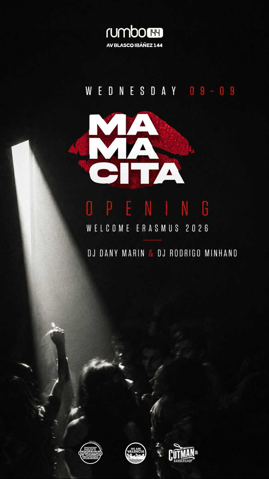 RUMBO144   Wednesday 09/09 - MAMACITA OPENING WELCOME ERASMUS 2026