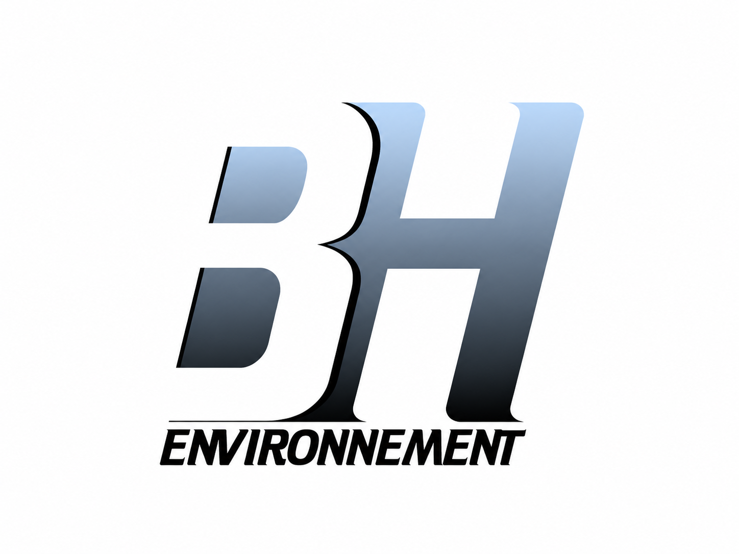 Logo avec le texte 'B4 ENvironnement' en dégradé de couleurs allant du gris clair au noir, avec 'ENvironnement' en gras et en italique.