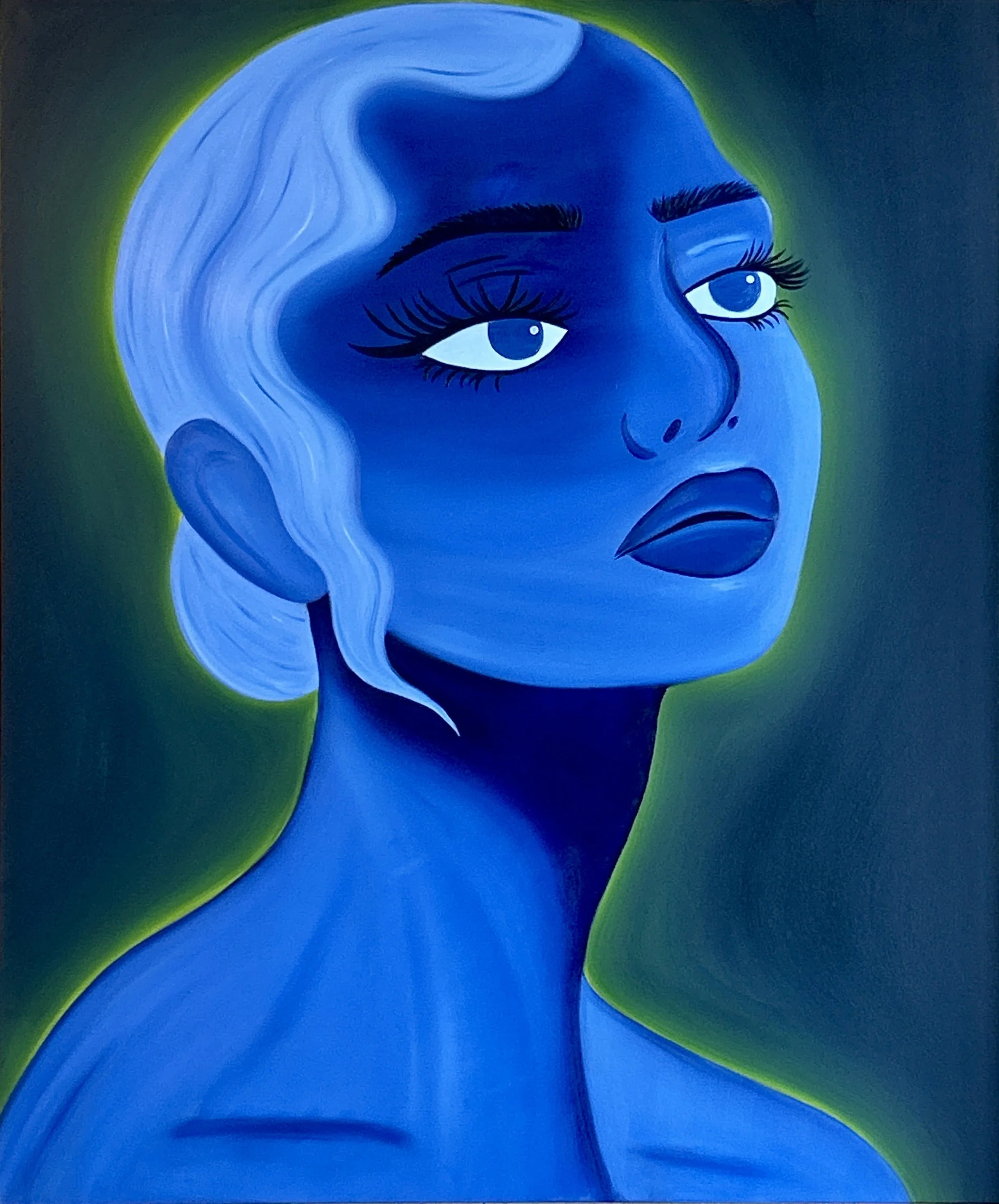 SHE GLOWED IN THE SILENCE SHE NEVER QUESTIONED | 120 × 100 cm | 2500 €